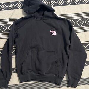 White Fox Boutique dark gray Hoodie with Pink Logo